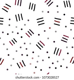 Dark Red vector seamless template with geometric lines. Decorative abstract design of repeating lines, circles. Pattern for trendy fabric, wallpapers.