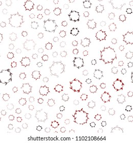 Dark Red vector seamless template with circles. Illustration with set of shining colorful abstract circles. Pattern can be used for beautiful websites.