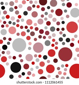 Dark Red vector seamless template with circles. Abstract illustration with colored bubbles in nature style. Pattern can be used for futuristic ad, booklets.