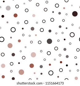 Dark Red vector seamless template with circles. Blurred decorative design in abstract style with bubbles. Pattern for design of window blinds, curtains.