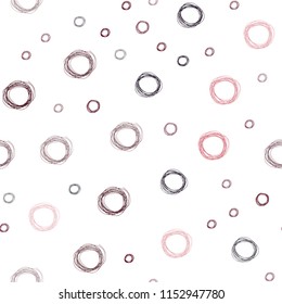 Dark Red vector seamless template with circles. Blurred decorative design in abstract style with bubbles. Pattern can be used for ads, leaflets.