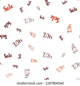 Dark Red vector seamless template with 40% selling. Gradient illustration with discount signs on white backdrop. Backdrop for super sales on Black Friday.