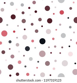 Dark Red vector seamless template with circles. Blurred bubbles on abstract background with colorful gradient. Trendy design for wallpaper, fabric makers.