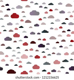 Dark Red vector seamless template with sky, clouds. Illustration with abstract gradient clouds. Design for textile, fabric, wallpapers.