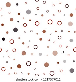 Dark Red vector seamless template with circles. Abstract illustration with colored bubbles in nature style. Pattern for design of window blinds, curtains.