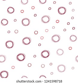 Dark Red vector seamless template with circles. Illustration with set of shining colorful abstract circles. Completely new template for your brand book.