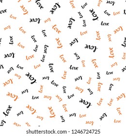 Dark Red vector seamless template with text LOVE YOU. Illustration with phrase LOVE YOU for valentine's day. Pattern for design of fabric, wallpapers.