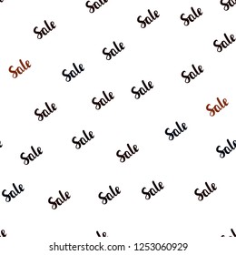 Dark Red vector seamless template with selling words. Colorful set of  percentage signs in simple style. Template for season sales, shopping ads.