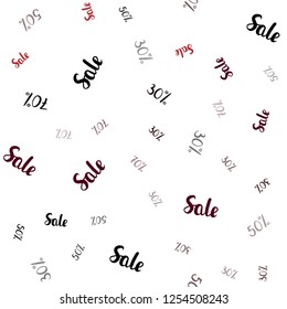 Dark Red vector seamless template with 30, 50, 70% selling. Colorful set of  percentage signs in simple style. Backdrop for super sales on Black Friday.