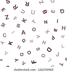 Dark Red vector seamless template with isolated letters. Shining colorful illustration with isolated letters. Pattern for trendy fabric, wallpapers.