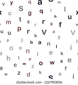 Dark Red vector seamless template with isolated letters. Shining colorful illustration with isolated letters. Texture for window blinds, curtains.