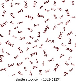 Dark Red vector seamless template with text LOVE YOU. Phrase LOVE YOU with colorful gradient in abstract style. Design for wallpaper, fabric makers.