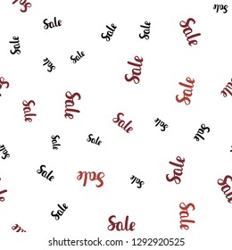 Dark Red vector seamless template with selling words. Illustration with signs of sales on abstract template. Backdrop for ads, leaflets of Black Friday.