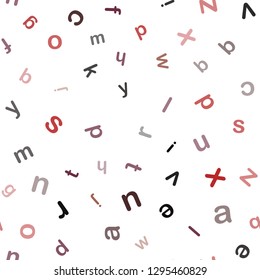 Dark Red vector seamless template with isolated letters. Shining colorful illustration with isolated letters. Texture for window blinds, curtains.