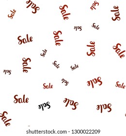Dark Red vector seamless template with selling words. Abstract illustration with colorful gradient symbols of sales. Backdrop for mega promotions, discounts.