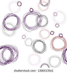Dark Red vector seamless template with circles. Modern abstract illustration with colorful water drops. Pattern for trendy fabric, wallpapers.