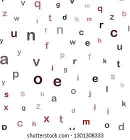 Dark Red vector seamless template with isolated letters. Shining illustration with ABC symbols on abstract template. Template for business cards, websites.