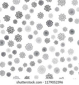 Dark Red vector seamless texture with colored snowflakes. Snow on blurred abstract background with gradient. Pattern for trendy fabric, wallpapers.