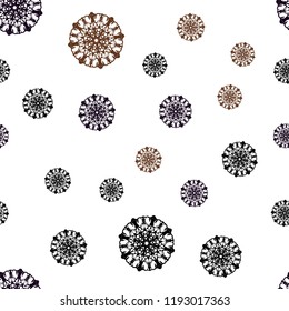 Dark Red vector seamless texture with colored snowflakes. Snow on blurred abstract background with gradient. Design for textile, fabric, wallpapers.