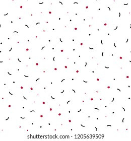 Dark Red vector seamless texture with disks, lines. Modern abstract colorful illustration with spheres and lines. Trendy design for wallpaper, fabric makers.
