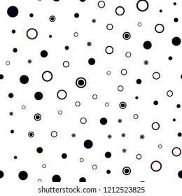 Dark Red vector seamless texture with disks. Illustration with set of shining colorful abstract circles. Pattern for trendy fabric, wallpapers.