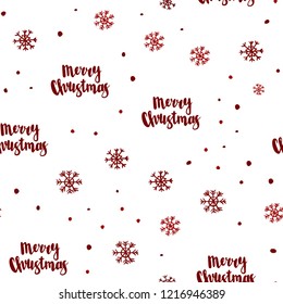 Dark Red vector seamless texture with colored snowflakes. Shining colorful illustration with snow in christmas style. Trendy design for wallpaper, fabric makers.