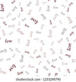 Dark Red vector seamless texture with words LOVE YOU. Decorative design in doodle style with text LOVE YOU. Design for wallpaper, fabric makers.