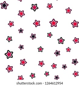 Dark Red vector seamless texture with beautiful stars. Modern geometrical abstract illustration with stars. Design for textile, fabric, wallpapers.