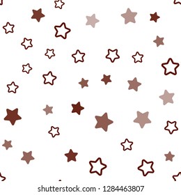 Dark Red vector seamless texture with beautiful stars. Glitter abstract illustration with colored stars. Design for wallpaper, fabric makers.