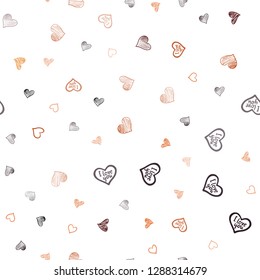 Dark Red vector seamless texture with lovely hearts. Blurred decorative design in doodle style with hearts. Pattern for carnival, festival romantic leaflets.