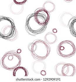 Dark Red vector seamless texture with disks. Modern abstract illustration with colorful water drops. Design for wallpaper, fabric makers.