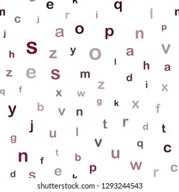 Dark Red vector seamless texture with ABC characters. Shining illustration with ABC symbols on abstract template. Pattern for trendy fabric, wallpapers.