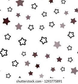 Dark Red vector seamless texture with beautiful stars. Modern geometrical abstract illustration with stars. Pattern for design of fabric, wallpapers.