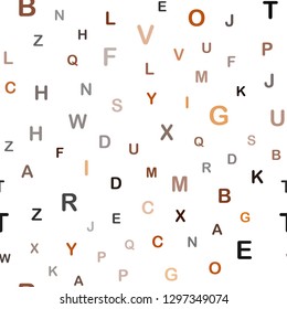 Dark Red vector seamless texture with ABC characters. Shining illustration with ABC symbols on abstract template. Pattern for trendy fabric, wallpapers.
