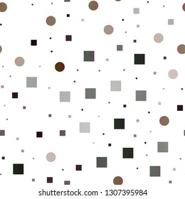 Dark Red vector seamless texture with disks, rectangles. Colorful illustration with circles, squares in nature style. Design for textile, fabric, wallpapers.