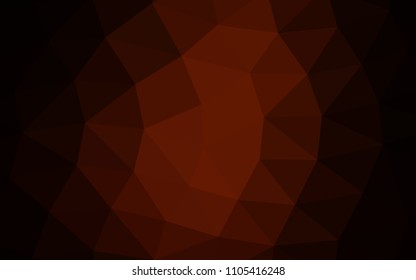 Dark Red vector shining hexagonal shining triangular. Creative geometric illustration in Origami style with gradient. The polygonal design can be used for your web site.