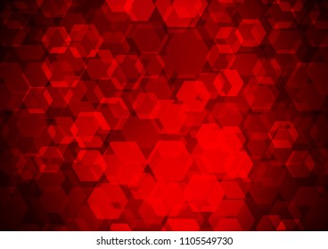 Dark Red vector shining hexagonal background. Shining illustration, which consist of hexagons. The completely new template can be used for your brand book.
