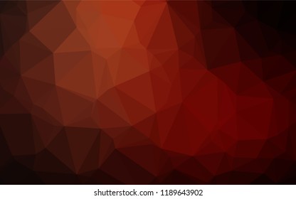 Dark Red vector shining hexagonal pattern. Shining illustration, which consist of triangles. The completely new template can be used for your brand book.
