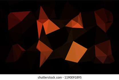 Dark Red vector shining hexagonal pattern. Triangular geometric sample with gradient.  A completely new template for your business design.