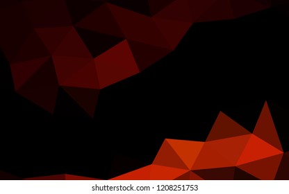 Dark Red vector shining hexagonal shining triangular. Creative geometric illustration in Origami style with gradient. The completely new template can be used for your brand book.