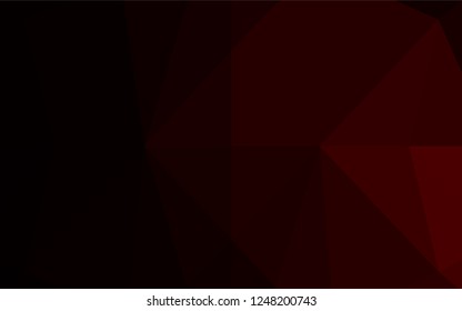Dark Red vector shining hexagonal template. Creative illustration in halftone style with gradient. Triangular pattern for your business design.