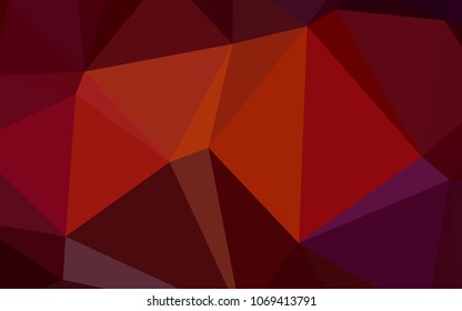 Dark Red vector shining triangular layout. Creative geometric illustration in Origami style with gradient. Brand-new design for your business.