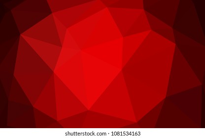Dark Red vector shining triangular backdrop. Glitter abstract illustration with an elegant triangles. Polygonal design for your web site.