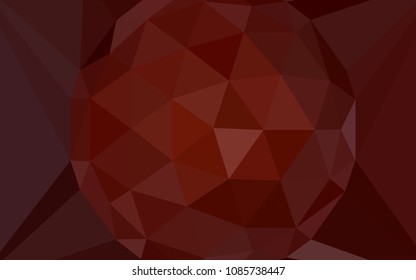 Dark Red vector shining triangular layout with a gem in a centre. Shining colorful illustration with triangles. Completely new template for your banner.
