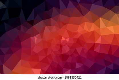 Dark Red vector shining triangular cover. Shining colorful illustration with triangles. Brand new style for your business design.