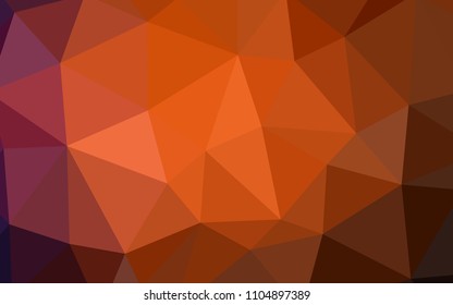 Dark Red vector shining triangular layout. Triangular geometric sample with gradient.  Triangular pattern for your design.