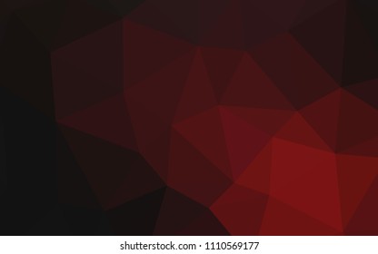 Dark Red vector shining triangular cover. Colorful illustration in polygonal style with gradient. New template for your brand book.