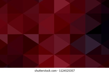 Dark Red vector shining triangular backdrop. Triangular geometric sample with gradient.  Brand-new design for your business.