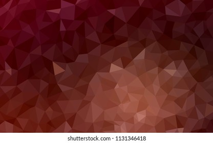 Dark Red vector shining triangular cover. Colorful abstract illustration with triangles. Completely new template for your banner.