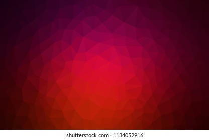 Dark Red vector shining triangular layout. Geometric illustration in Origami style with gradient.  Pattern for a brand book's backdrop.